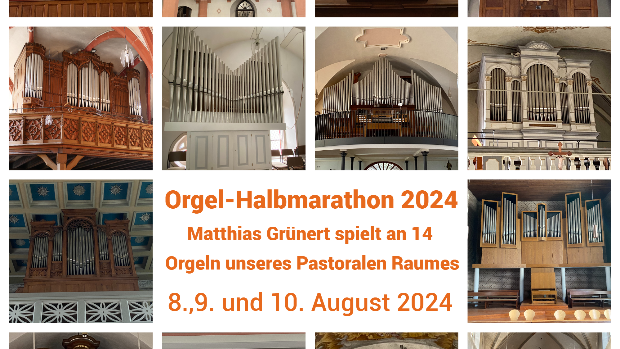 Collage Orgelhalbmarathon 2024 im Pastoralen Raum Bernkastel-Kues