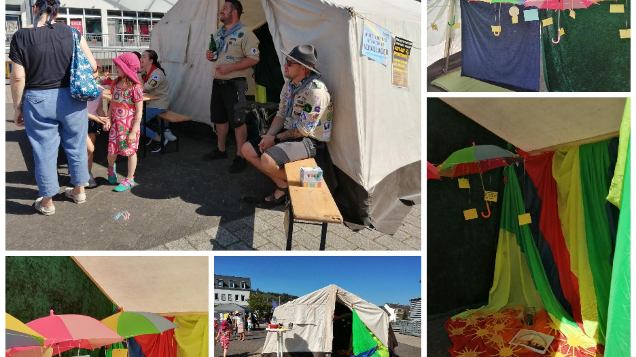 Collage 'Kirche vor Ort' auf dem Jugendtag der Verbandsgemeinde Bernkastel-Kues