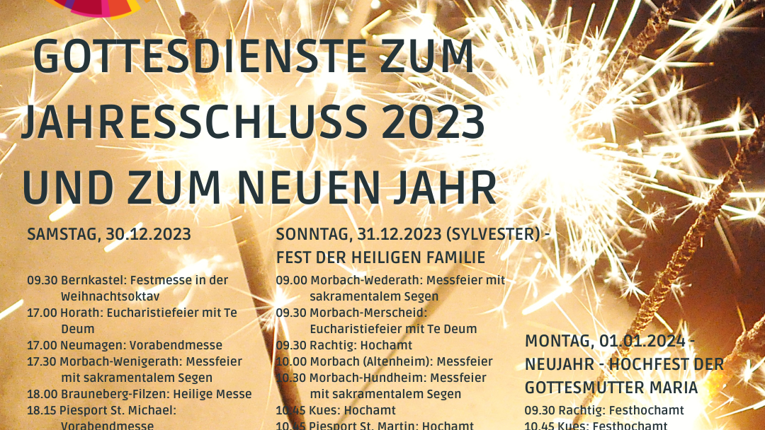 Die Gottesdienste an Heiligabend und zum Jahresschluß 2023