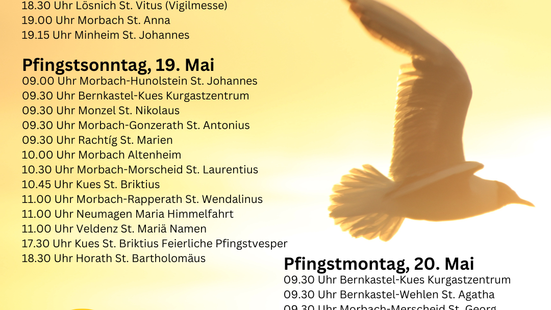 Gottesdienste zu Pfingsten 2024