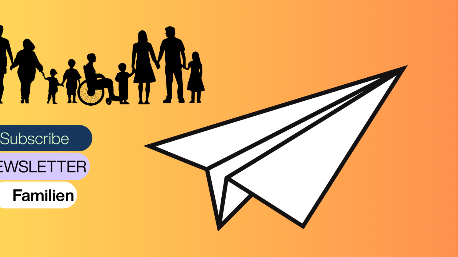 Weisser Papierflieger auf rotem Hintergrund mit Aufschrift Newsletter
