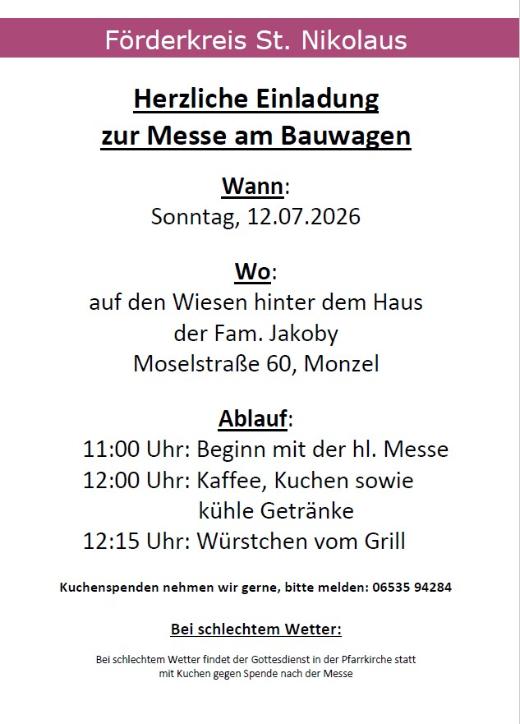 Förderkreis Monzel - Bauwagenmesse