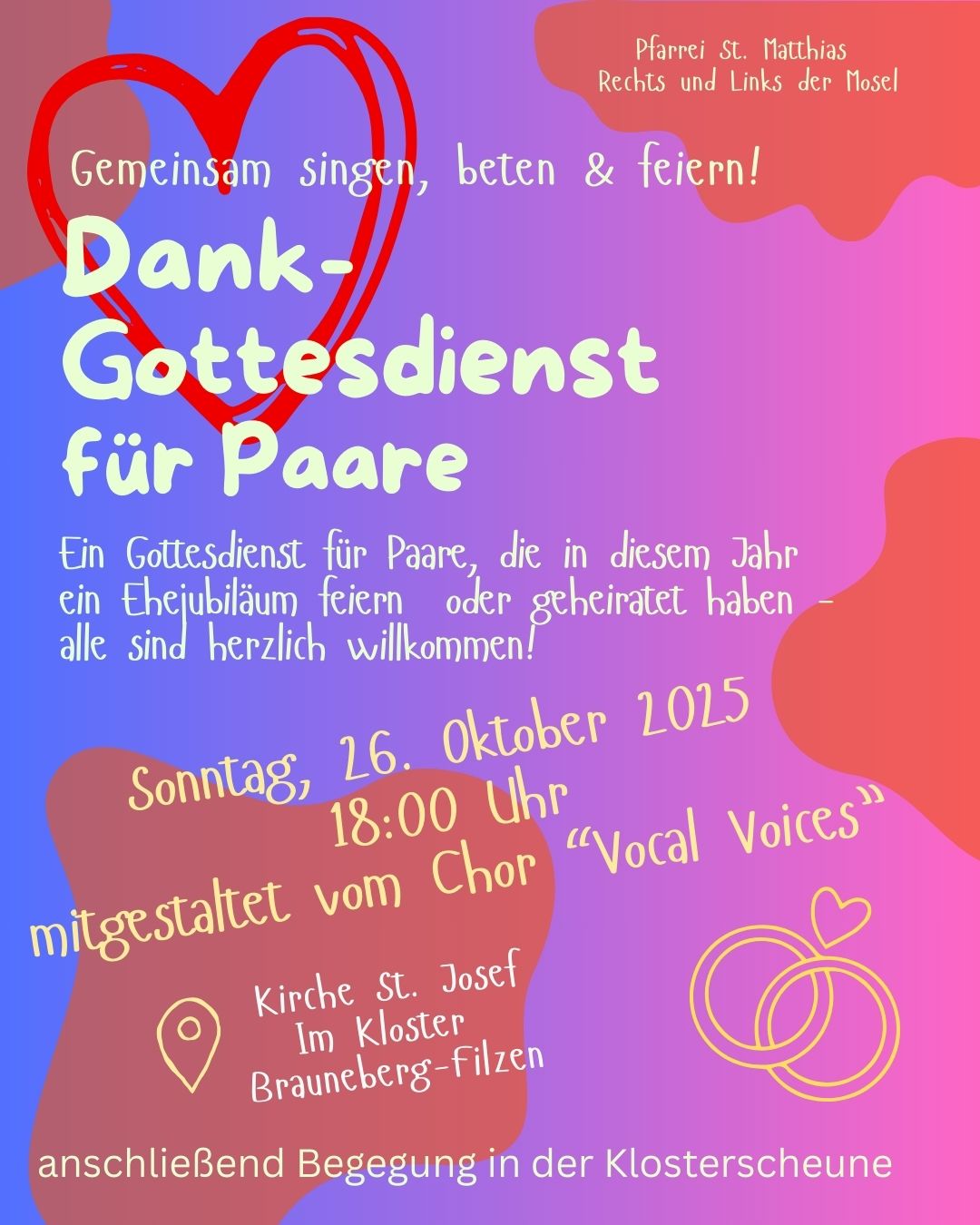 Dankgottesdienst für Paare 2025